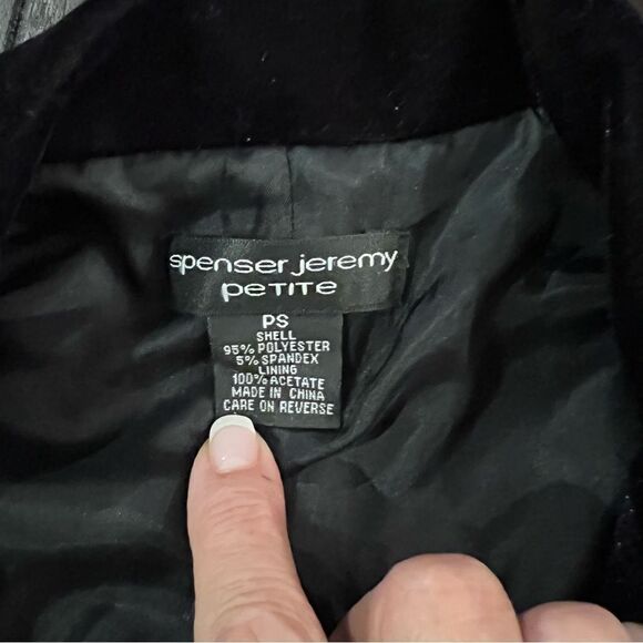 Spencer Jeremy Cropped Black Blazer Velvet PS - Picture 11 of 11